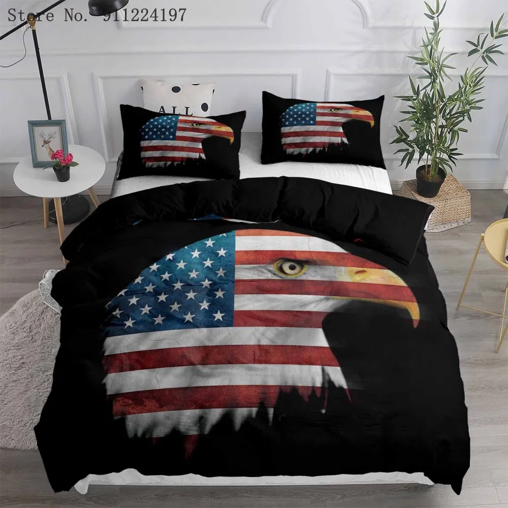 

Bald Eagle Bedding Set 3D American Eagle Print Duvet Cover Set Single Double Queen King Size Quilt Cover High Quality Bedclothes
