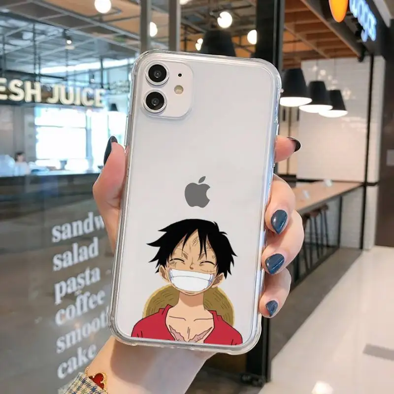 

Japan anime one piece Phone Case Transparent for iPhone 11 12 mini pro XS MAX 8 7 6 6S Plus X 5S SE 2020 XR