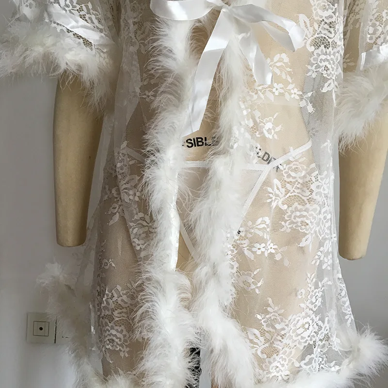 

Europe and The United States new sexy shoulder lace temptation comfortable nightdress set perspective sexy lingerie