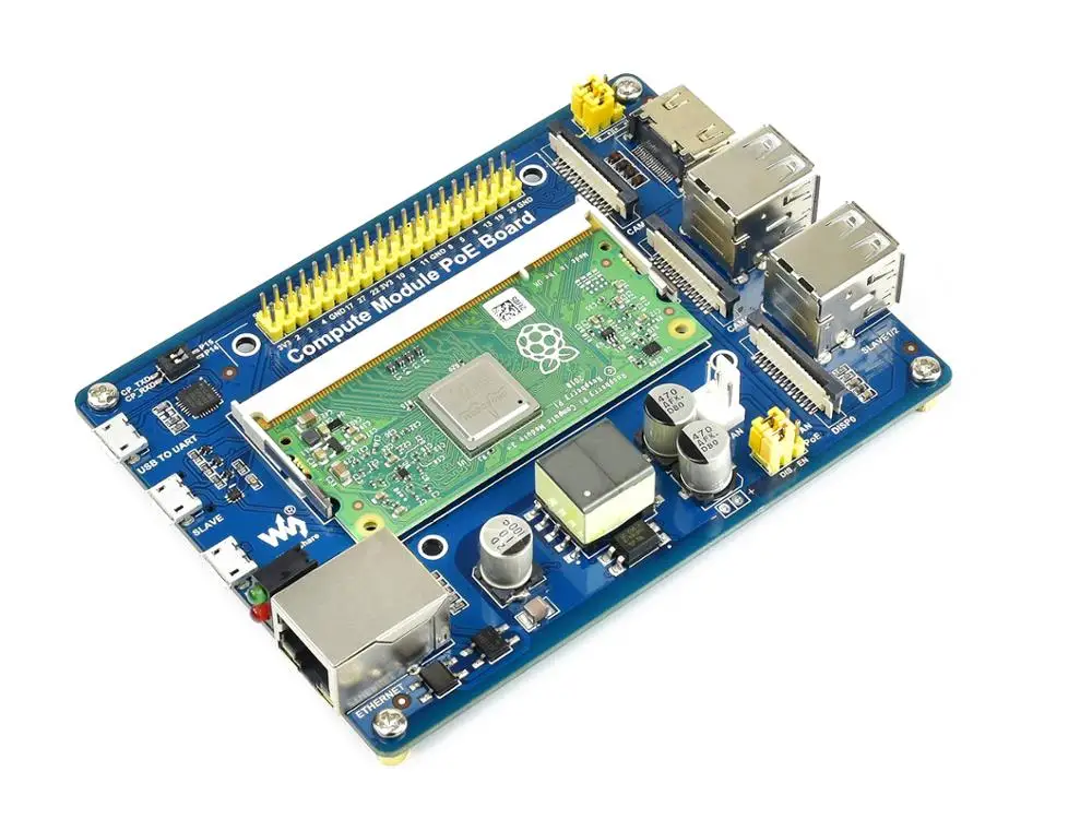 Waveshare компьютерный модуль IO Плата с функцией PoE для Raspberry Pi CM3/CM3L/cmm3 + / CM3