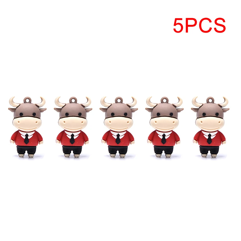 

5Pcs 2021 Year of the Ox Keychain Cow Keychain Car Bag Pendant Keyring DIY Lucky Keychain Gifts For Family Friends