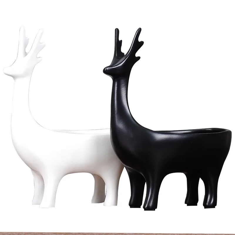 

Nordic Resin Geometric deer Desktop storage box Entrance key Living Room Decorative Ornaments Snack Home Decoration