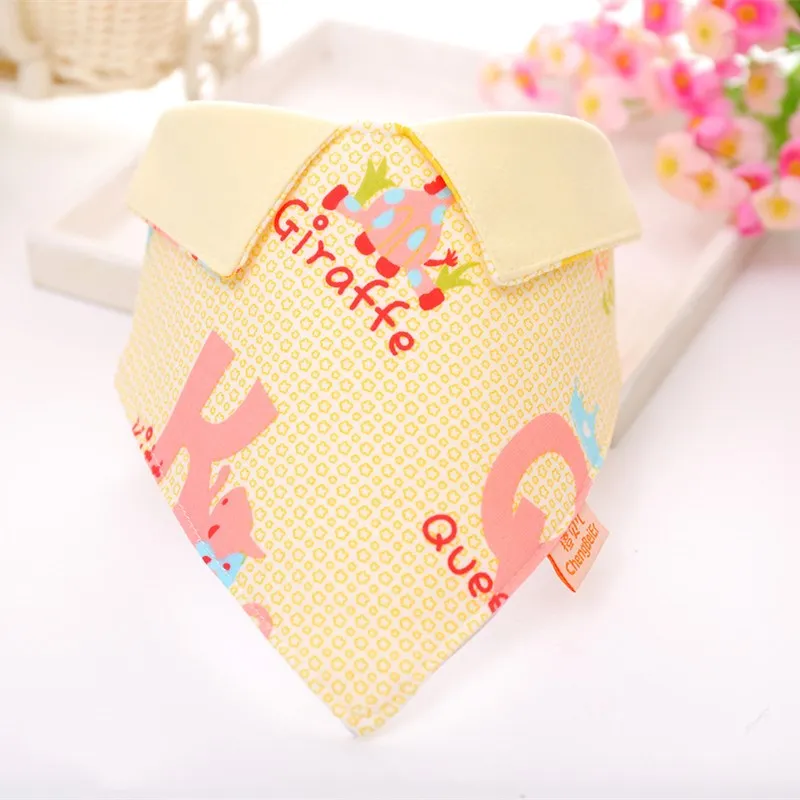 Baberos adorables para beb&eacute; reci&eacute;n nacido, accesorios de alimentaci&oacute;n, estampado de dibujos animados de animales, algod&oacute;n, solapa triangular, Bandana, novedad-4