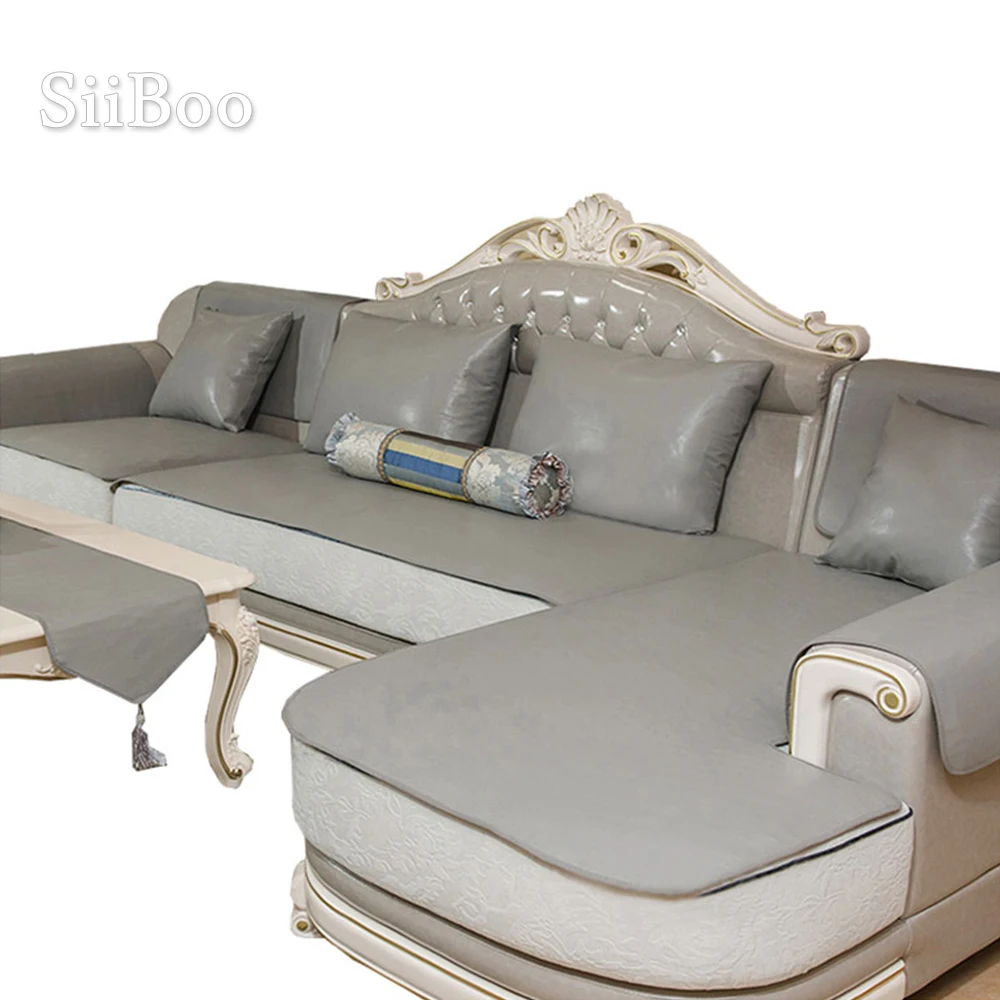 Чехол для дивана из искусственной кожи в европейском стиле серый винтажный