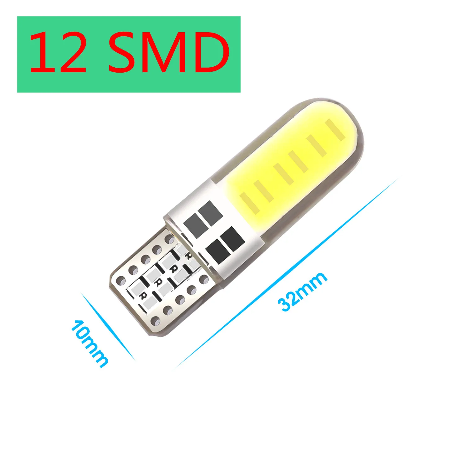 10xT10 W5W 194 автомобиля Led Canbus 4/6/12 SMD силикагель Cob лампы 12V светодиодные для чтения