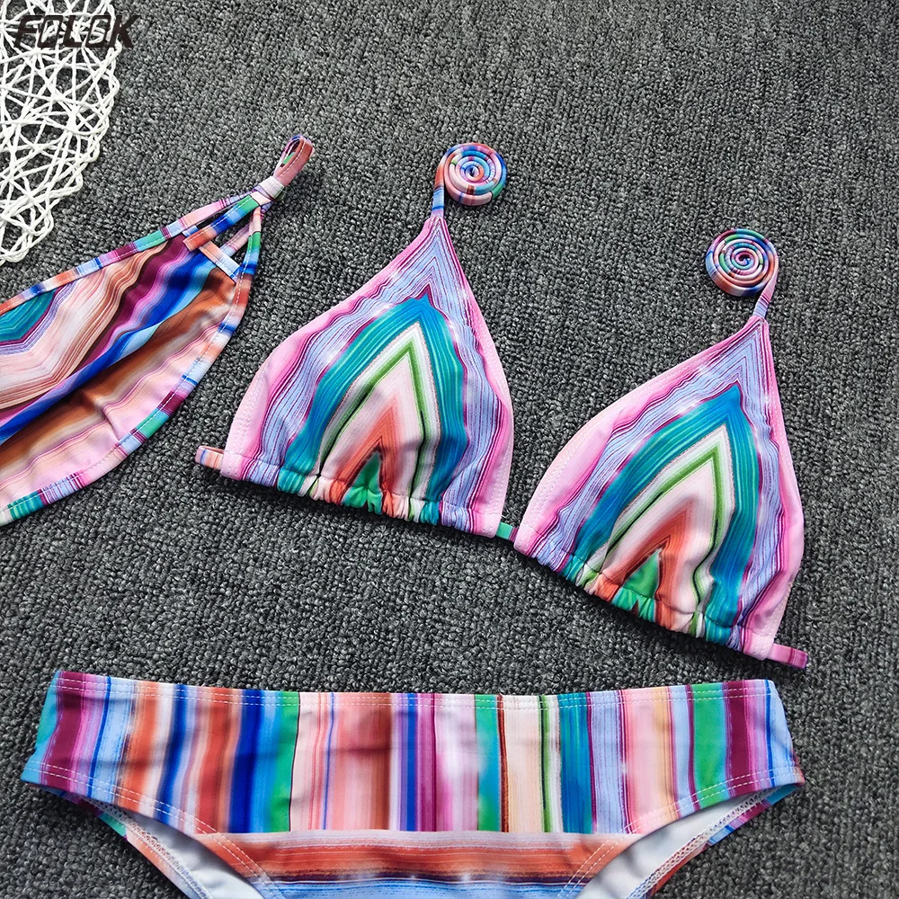 2020 новый дизайн радужного бикини женский купальник с маской сексуальный