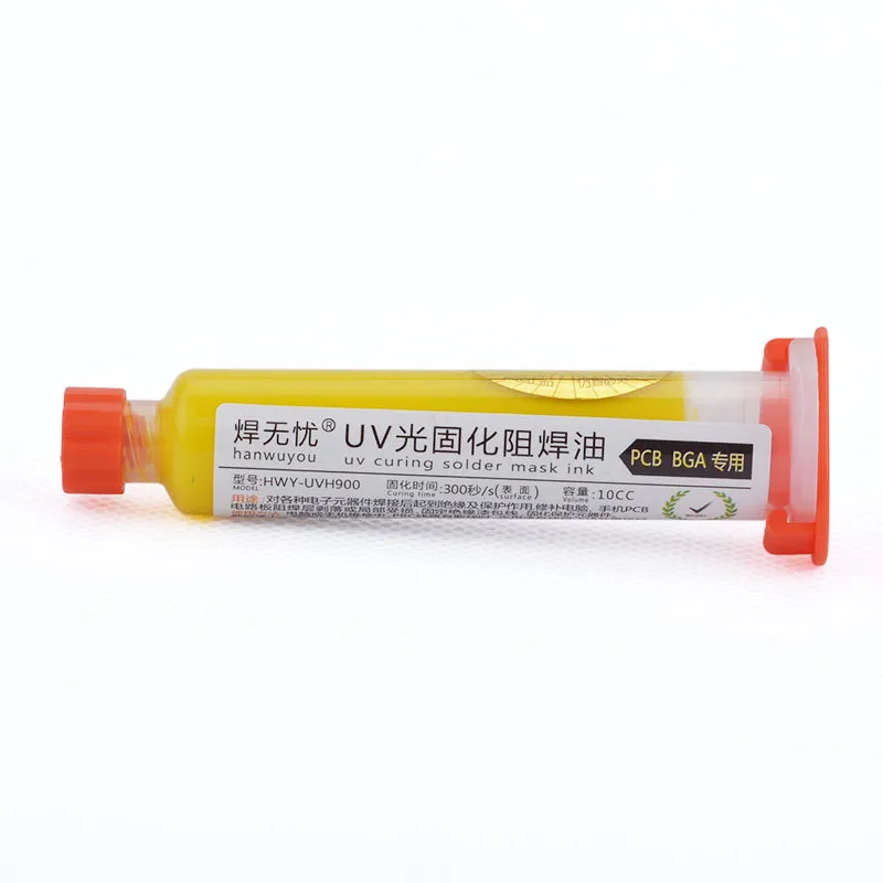 

Yellow UV Soldering Paste Flux 10CC For PCB BGA Circuit Board Protect Curable Solder Welding Fluxes Oil +1 Syring Push Needle