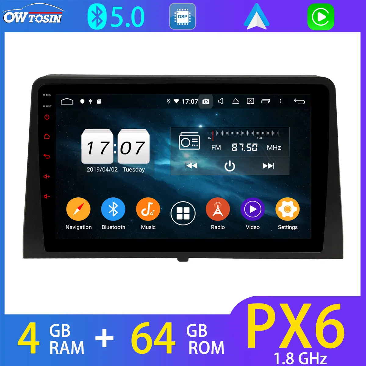 10 1 &quotPX6 4 + 64G Android автомобильный мультимедиа для Citroen Berlingo Peugeot Partner Opel Vauxhall Combo 2018 2019