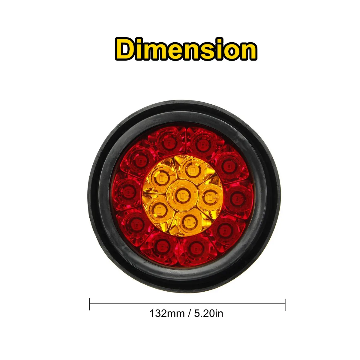 Автомобильный Круглый светодиодный красный задний фонарь IP67 Водонепроницаемый