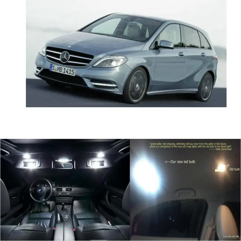 9 шт. светодиодный светодиодные лампы для салона автомобиля Mercedes Benz B class