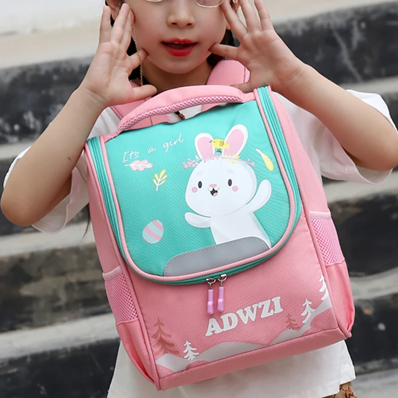 

EST Kawaii Rabbit Print Cartoon Shoulder Cute Oxford Girl School Backpack Rucksack Primary Schoolbag Bolsa Mochila Mujer Bagpack
