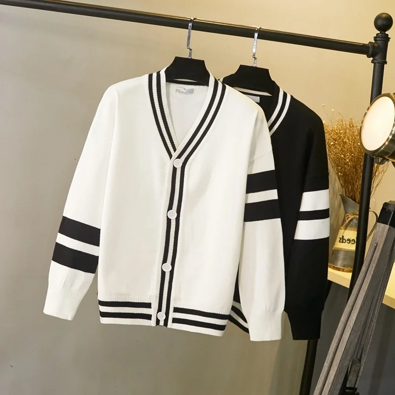 

Кардиган JCHB женский однотонный, толстый свитер, пальто с V-образным вырезом, жакет, верхняя одежда, белый, черный