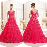sexy backless red lace applique a line long bridal gown bow waist lace 2018 prom off the shoulder mother of the bride dresses