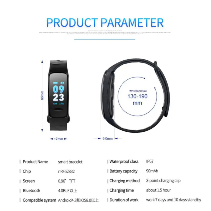 Многофункциональный Умный спортивный браслет кровяное давление монитор