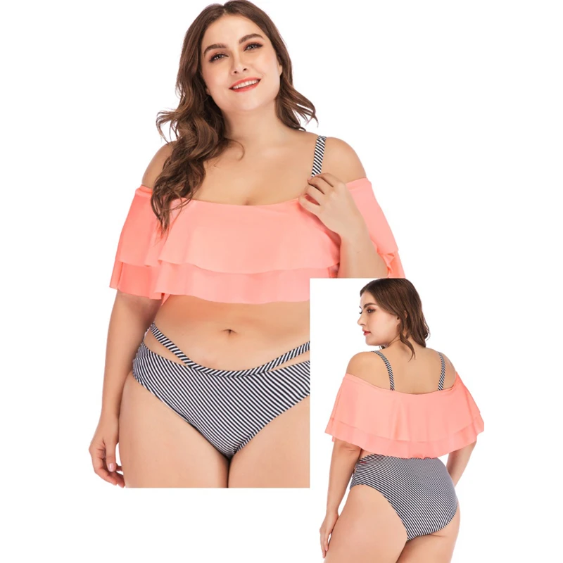 

Luren Plus Size Swimwear 2021 Maillot Swimsuit Ruffle Bikini Set Swimsuit Women Swimsuit One Piece Swimsuit XXXXL Monokini