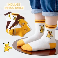5pcs pok%c3%a9mon toddler socks children tube socks cartoon pikachu little dinosaur infant socks girl cute boy trend birthday gift