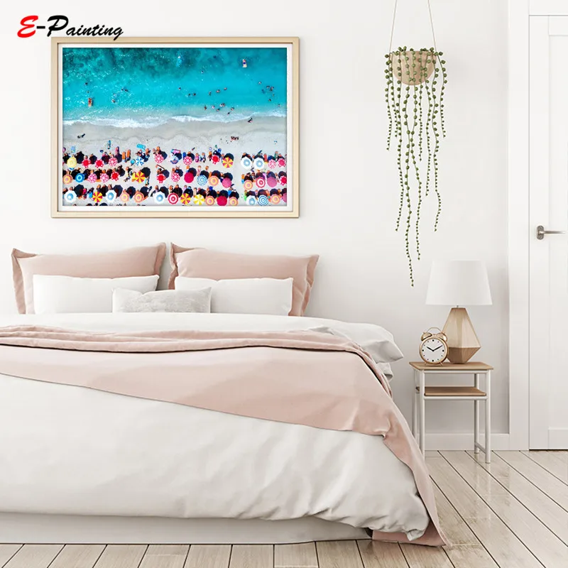 Картина на холсте в скандинавском стиле с изображением воздушного пляжа