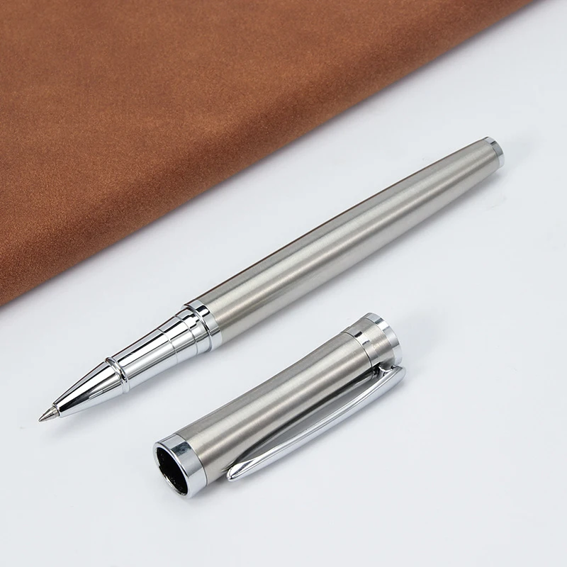 steel 1pc Роскошный металлический логотип на заказ гелевая ручка роликовая шариковая бизнес Милая стационарная вещь Kawaii школьные офисные принадлежности аксессуары Bts - Цвет: steel 1pc
