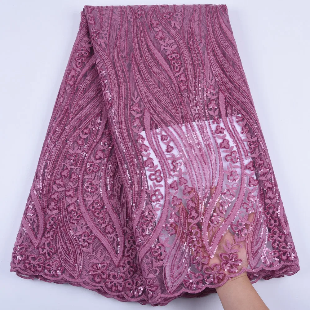 Новинка 2019 Высококачественная кружевная ткань с блестками французская Тюлевая