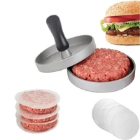 kitchen round shape burger press food grade aluminum alloy hamburger meat press beef grill hamburger press patty maker