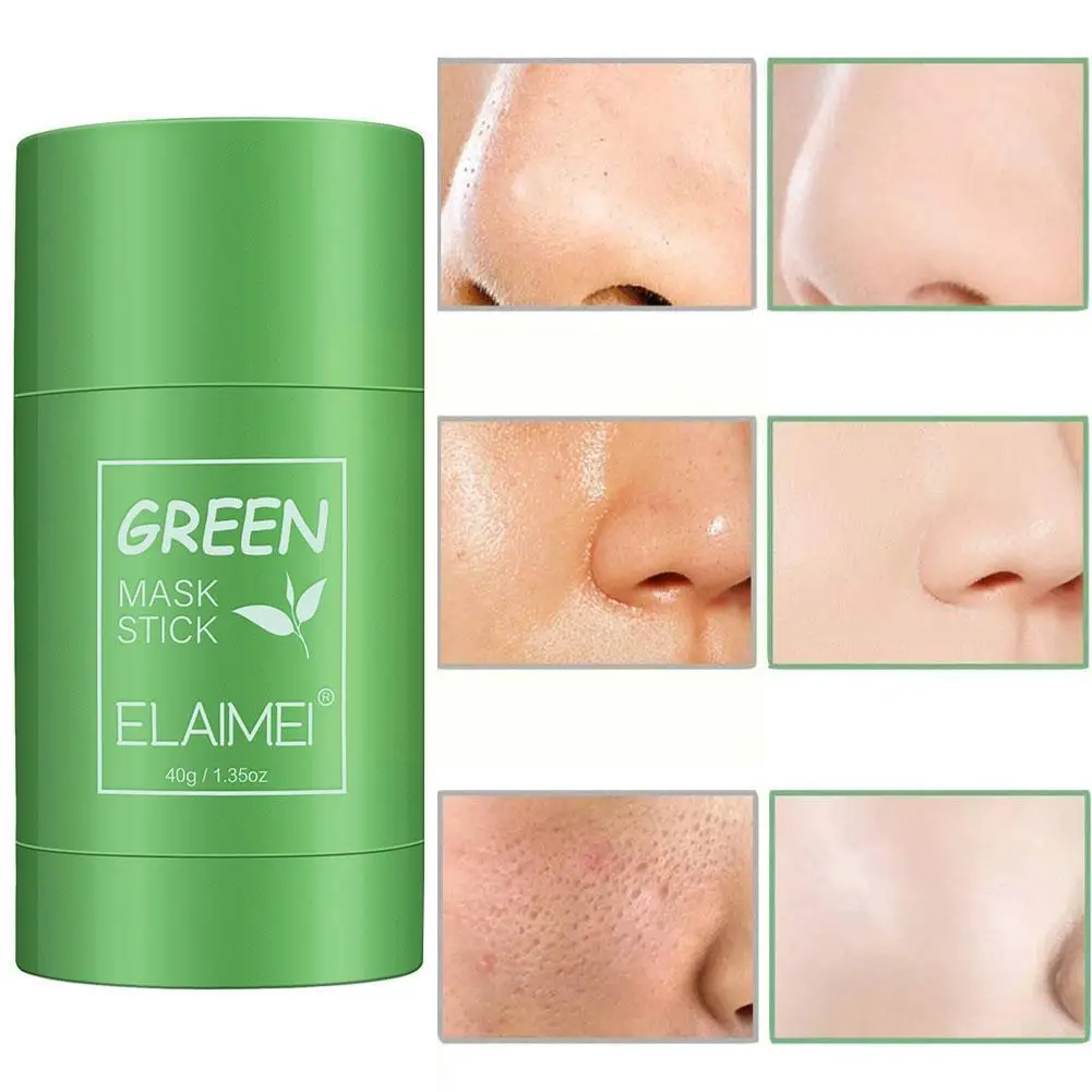 

Green Tea Cleansing Acne Blackheads Remover Eggplant Control Pores Shrink Mud Charcoal Oil Stick Moisturizie Bamboo L2Z6