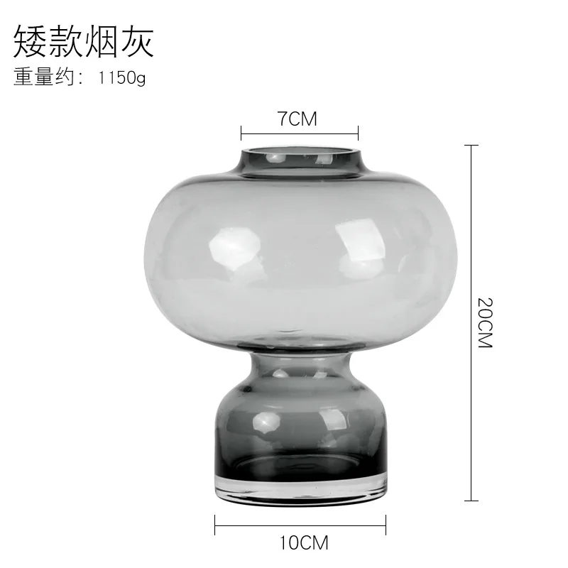 

Home Decoration Transparent Glass Vase Modern Hydroponic Flower Arrangement Accessories Storage Tank Countertop Vase Furnishings