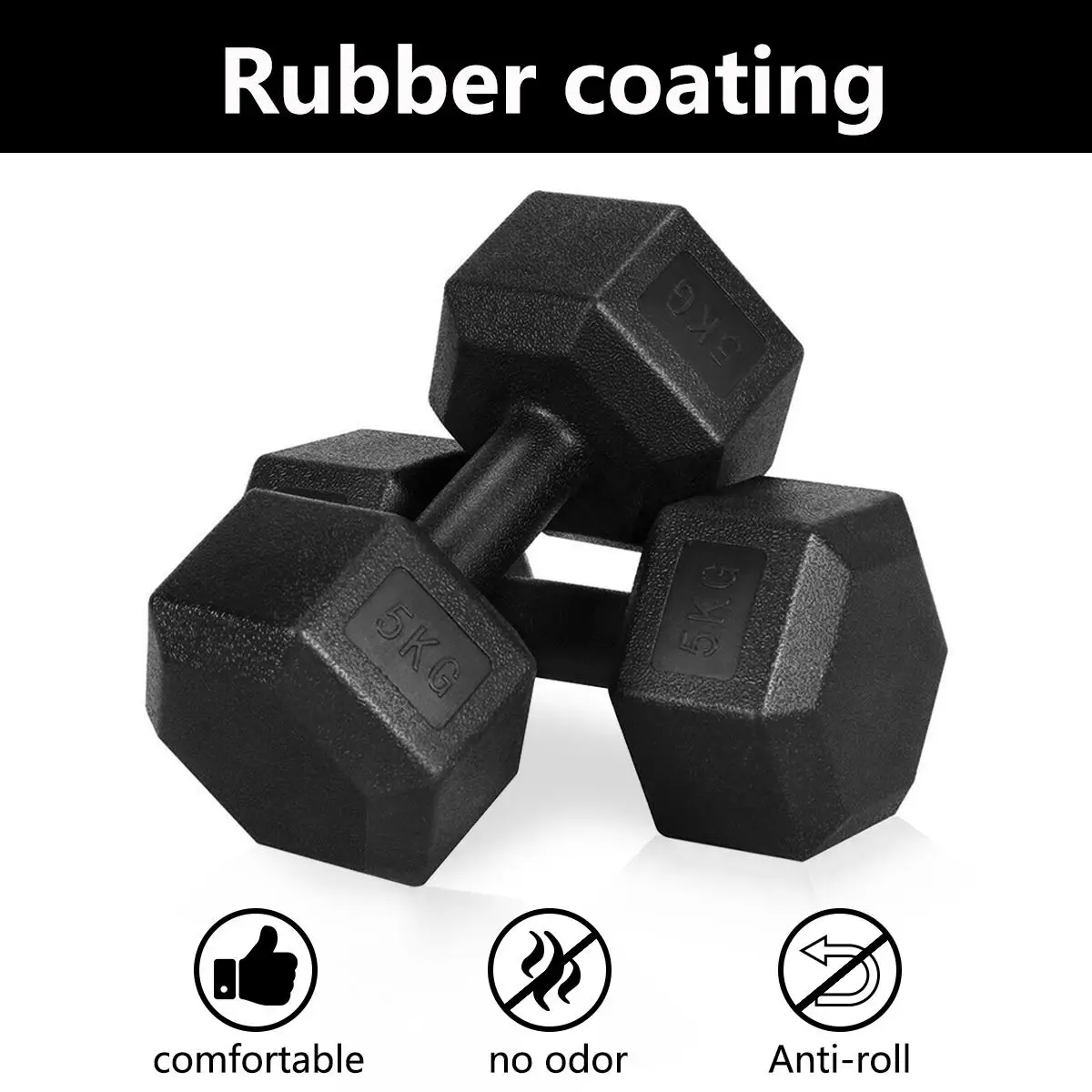 

Hexagon Dumbbells Gym Weights for Exercise Dumbbell Gym Equipment Fitness Equipment 5-10kg Set of 2 Units Dropshipping