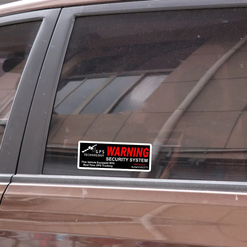 Aliauto 4 X Warning Car Stickers GPS Security System Accessories PVC Decal for Mazda 3 Subaru Golf Mini Cooper 10cm*3cm | Автомобили и