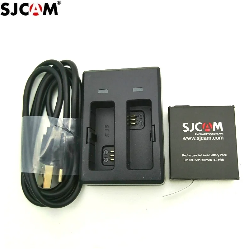 Original SJCAM SJ9 Battery Charger Batteries Dual Charger 1300mAh Rechargeable Li-ion SJCAM SJ10 Pro/SJ11 Camera Accessories images - 6
