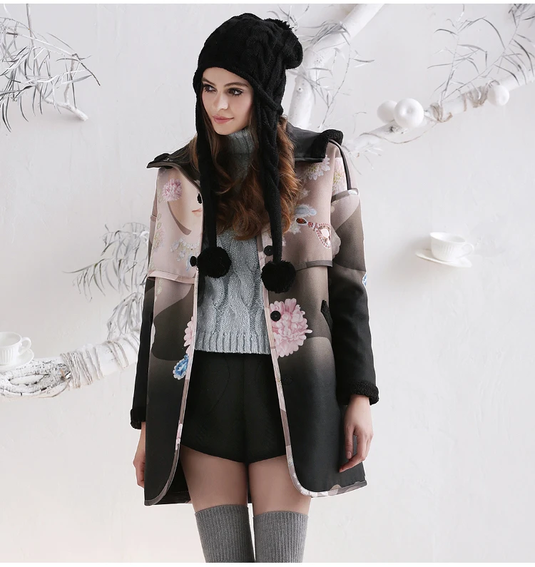 Tune/новое зимнее хлопковое пальто с принтом | Женская одежда