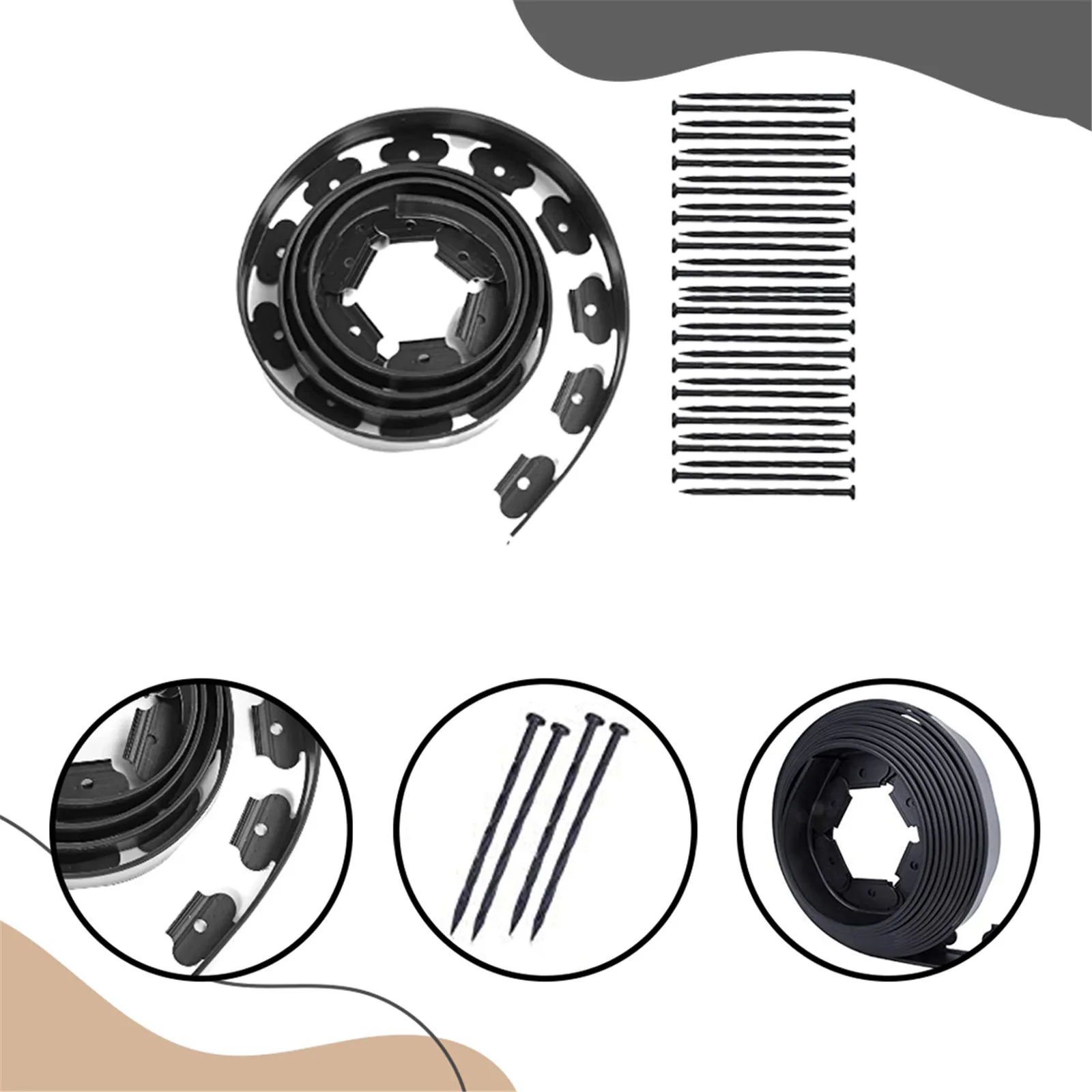 

Landscape Edging Kit Plastic Heavy Duty No-dig Edging Kit 196inch Landscape Edging - Black Andscaping Edging Kit, 2021