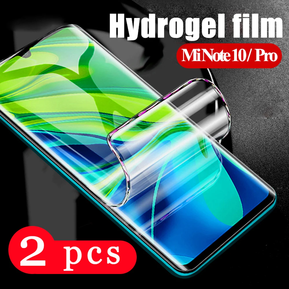 2 шт. чехол для xiaomi mi note 10 pro Гидрогелевая пленка 9 se lite 9t cc9 cc9e защита экрана