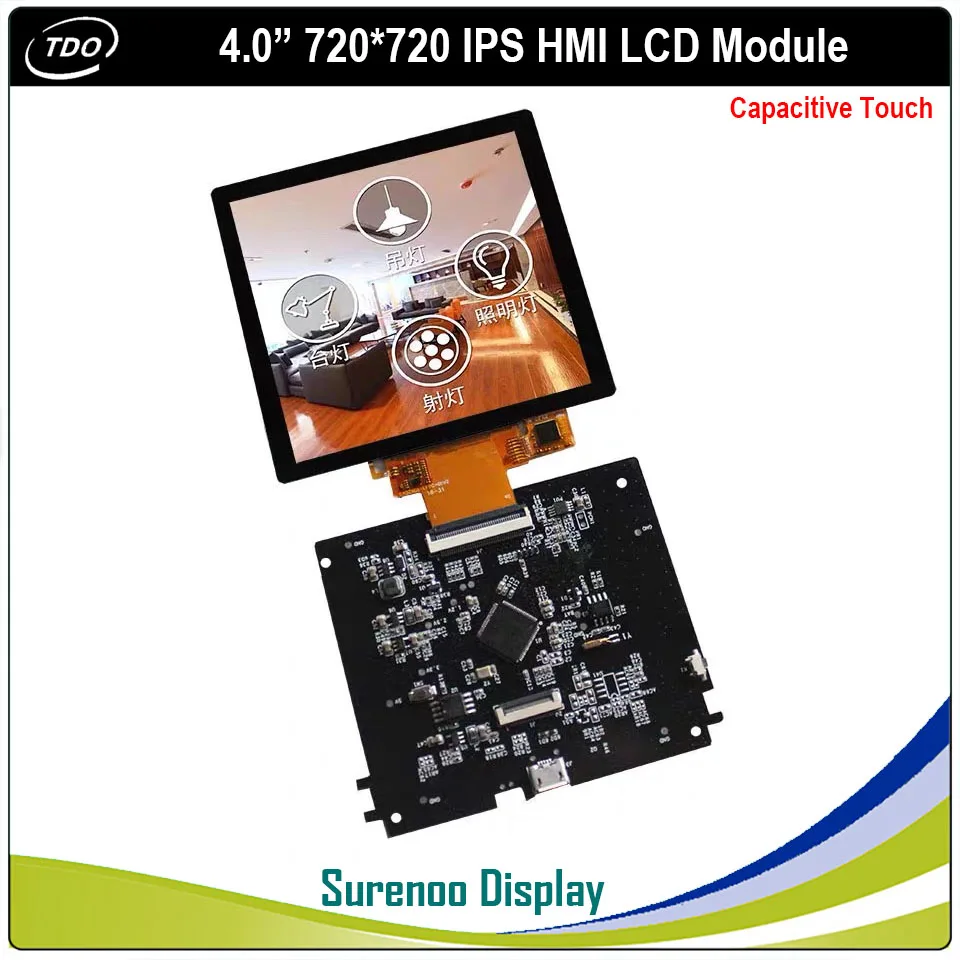 Black CTP Package-1 4," дюймовый 720*720 HMI Умный интеллектуальный ips TFT ЖК-модуль экран с емкостной сенсорной панелью для умного дома - Цвет: Black CTP Package-1