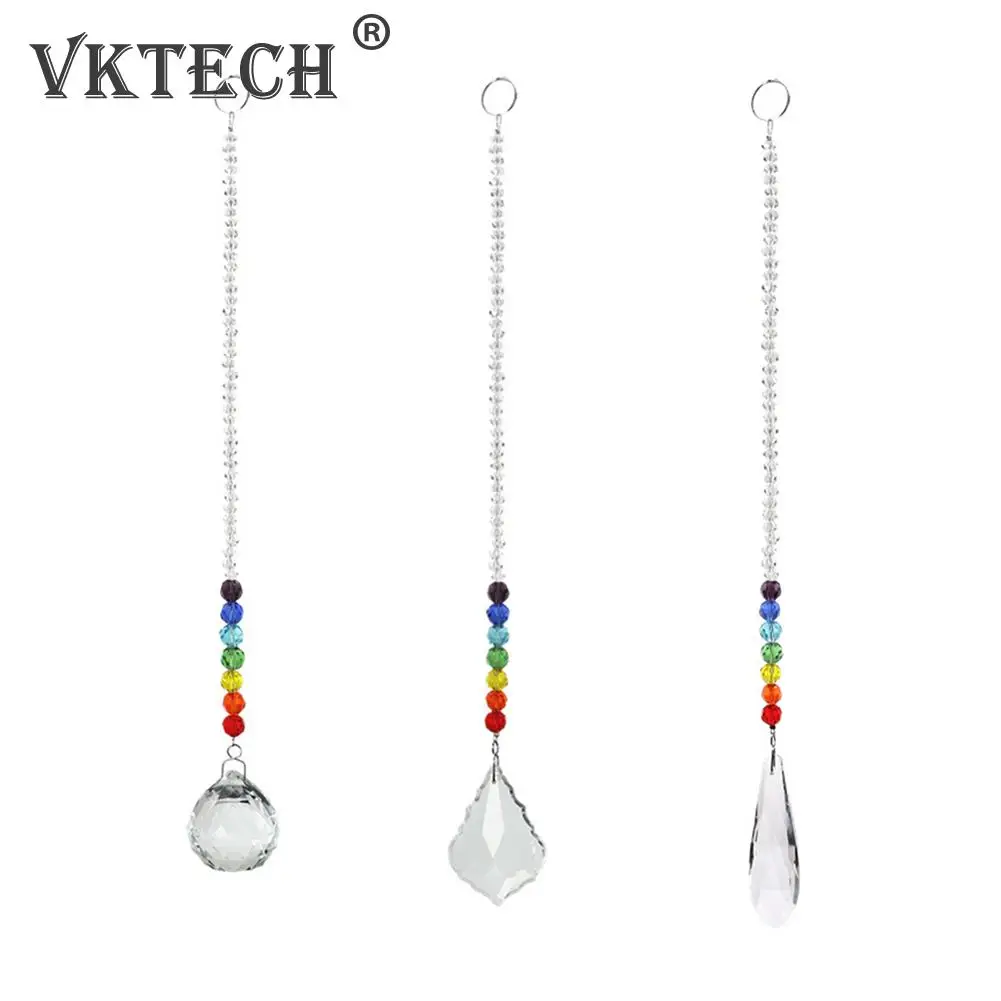 

Shiny Crystal Prism Ball Chakra Beads Rainbow Maker Chandelier Window Hanging Ornament Home Wedding Party Decor