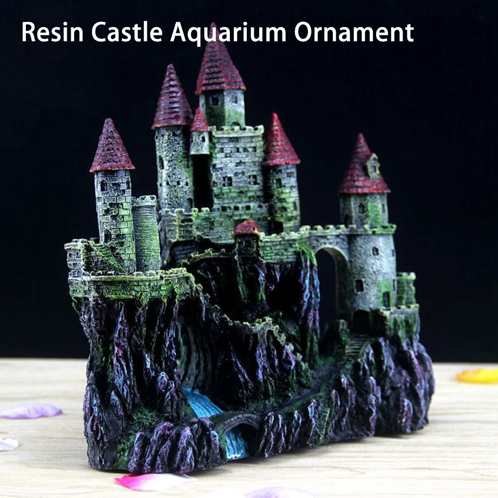 

Desk Gifts Lightweight Landscaping Underwater Pet Supplies Small Fish Tank Resin Castle Aquarium Ornament Crafts Garden Home