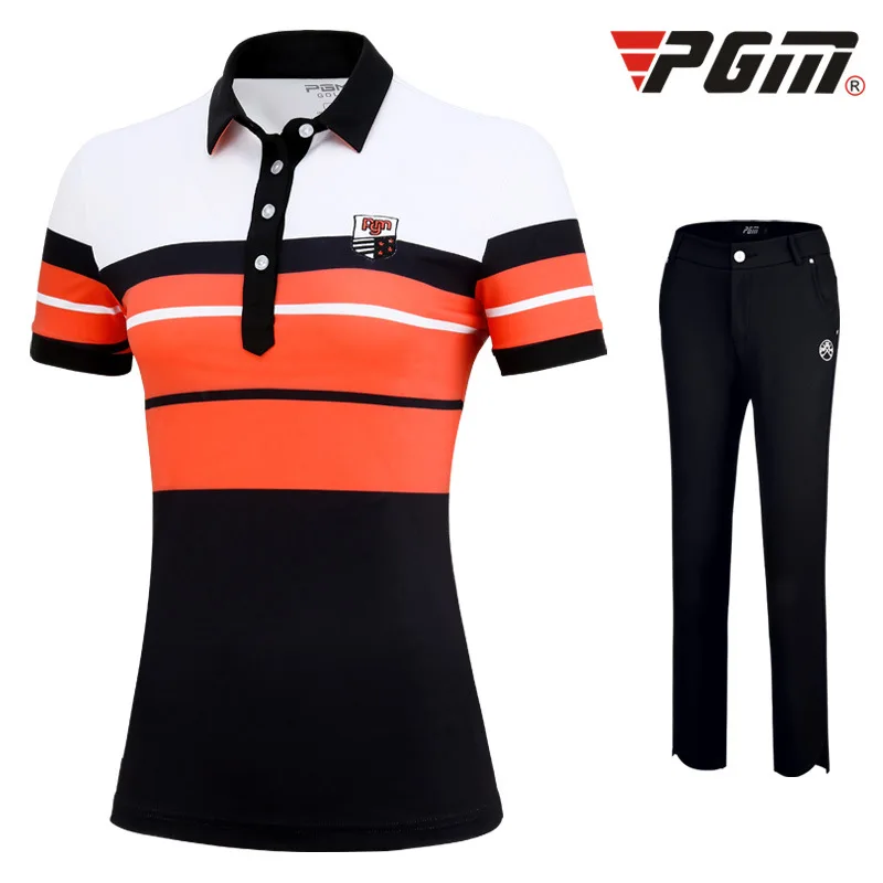 Женская Спортивная одежда для гольфа PGM полосатая футболка с коротким рукавом