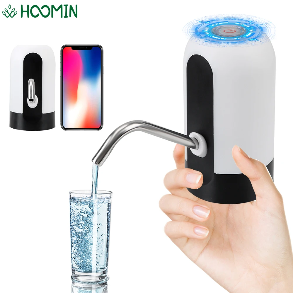 

Automatic Water Dispenser USB Rechargeable Wireless Electric Water Pump With Blue LED Light Barreled Water Pumping Device