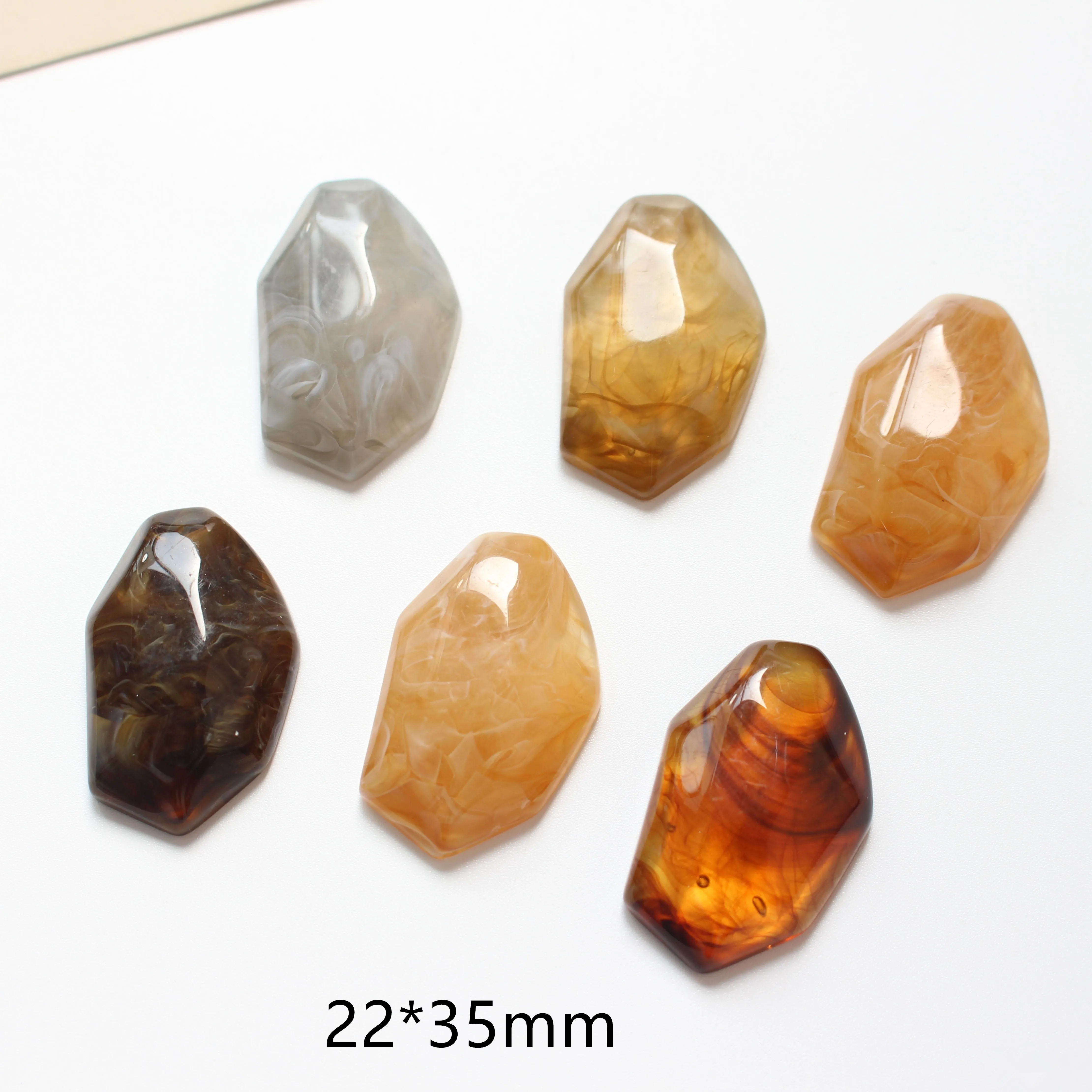 

New style 50pcs/lot color print geometry irregular shape flatback resin beads diy jewelry earring.garment accessory