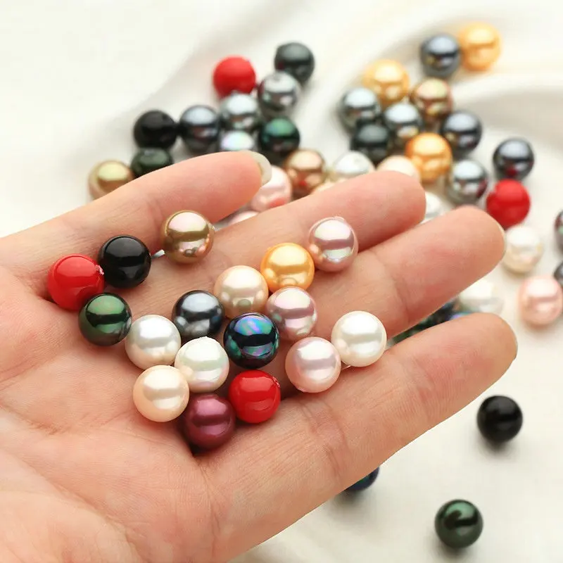 4/6/8/10/12/14mm Colorful Pearl Beads Made of Natural Shell Half Hole Round Loose DIY Jewelry Making | Украшения и аксессуары