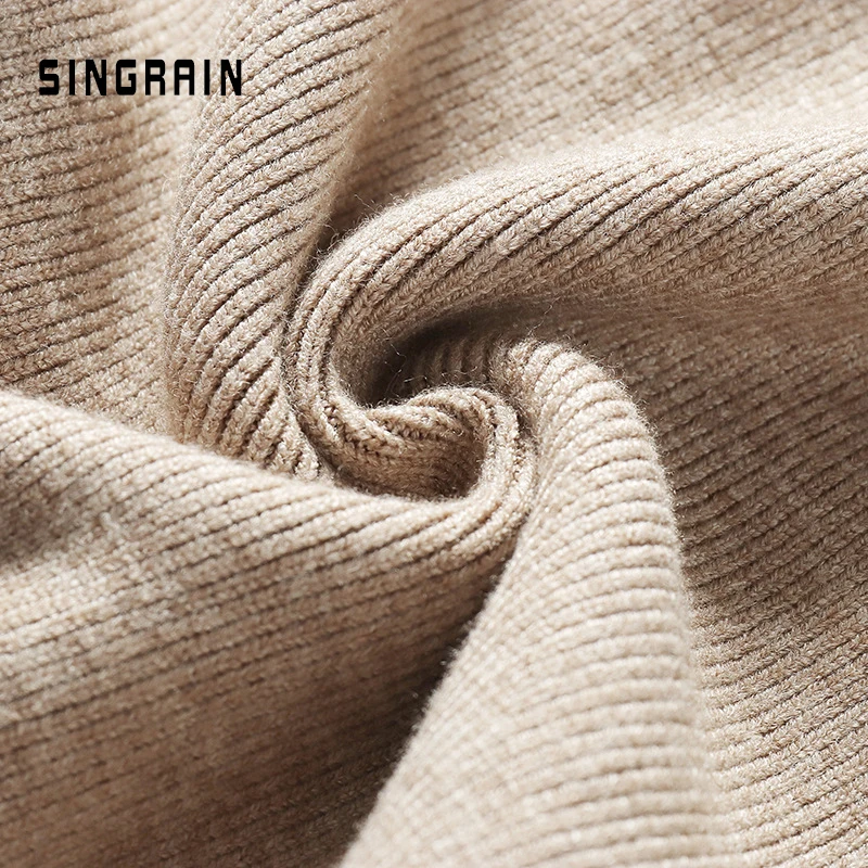 SINGRAIN женский свитер юбка трикотажная вязаные длинные юбки -карандаш зимние