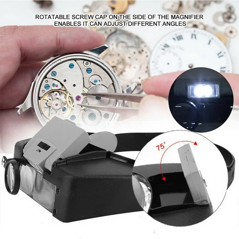 Светодиодный светильник WearMagnifier Регулируемый Размеры оголовье увеличительные