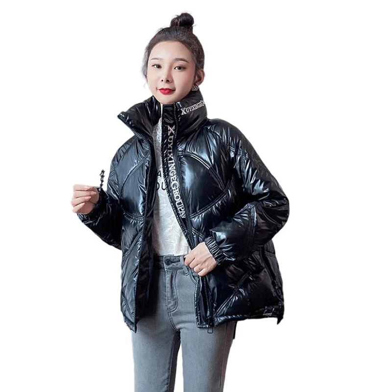 

Bright Face Down Padded Jacket Women Short New Padded Jacket Overcast Wide Padded Costume Bread Winter Jackets Female