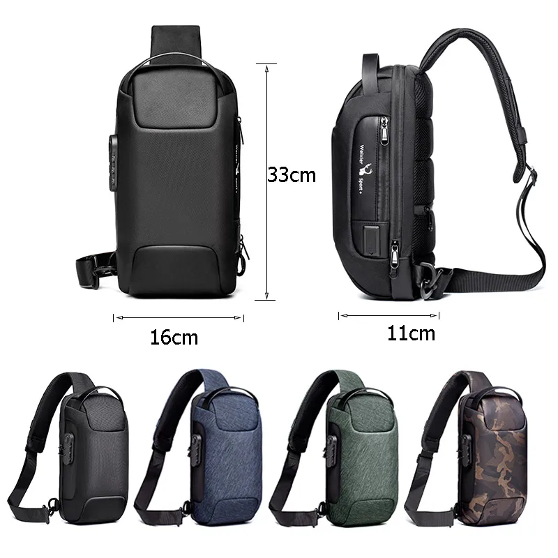 new multifunction crossbody bag for men anti theft shoulder messenger bags male waterproof short trip chest bag male bag free global shipping