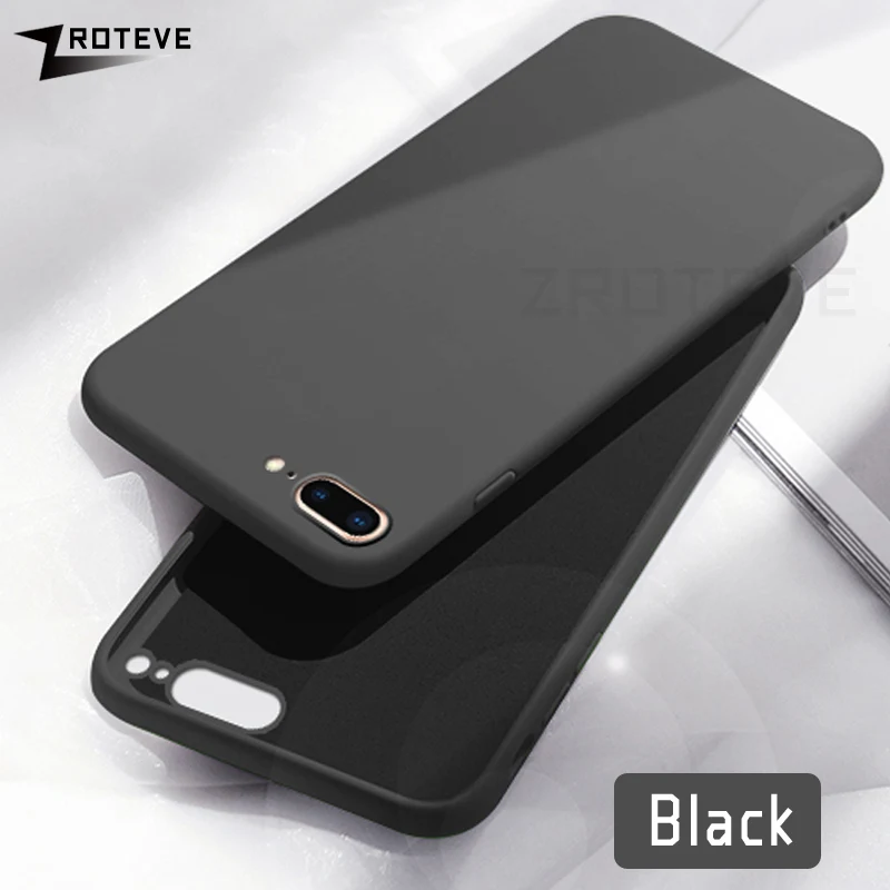 Черный ZROTEVE чехол для iPhone 8 7 6 S 6 S Plus чехол Роскошный жидкий силикон для Apple iPhone 8 Plus чехол гладкая Крышка для iPhone6 чехол s - Цвет: Черный