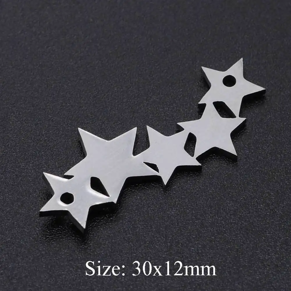 5 шт. полые пятиконечные подвески в форме звезды соединитель из нержавеющей стали