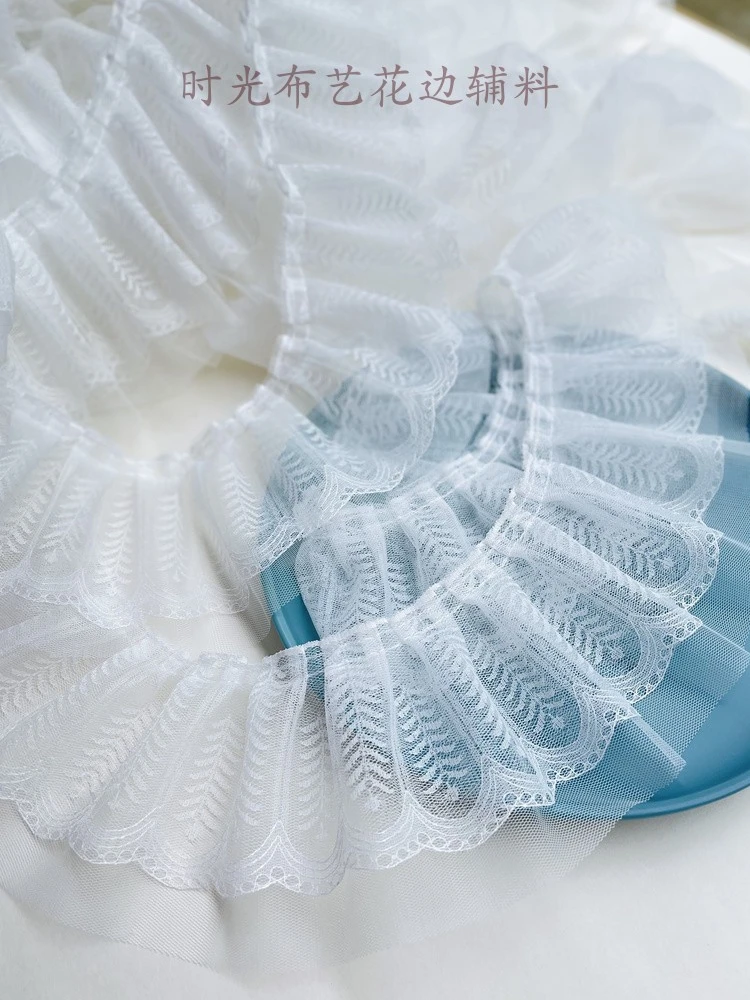 1 метр цена 10 см широкая двойная кружевная сетчатая плиссированная юбка с ложным