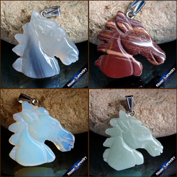 Настоящий натуральный камень ручная работа голова лошади амулет счастливый