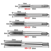 new 5pcsset hss m3 m4 m5 m6 m8 machine spiral point straight fluted screw thread metric plug hand tap drill