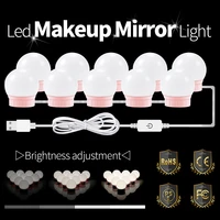 led vanity lamp bulb led backlit mirror lamp usb makeup mirror light 12v touch dimming dressing table espelho lighting wall lamp