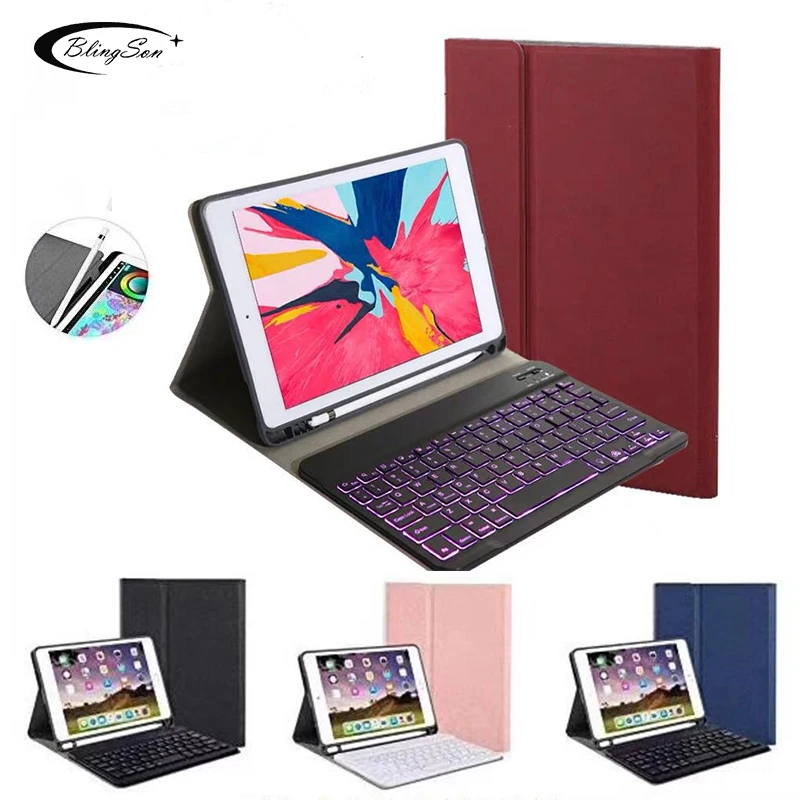Bluetooth клавиатура для iPad 10 2 умный чехол 7 го поколения дюйма съемная с подсветкой